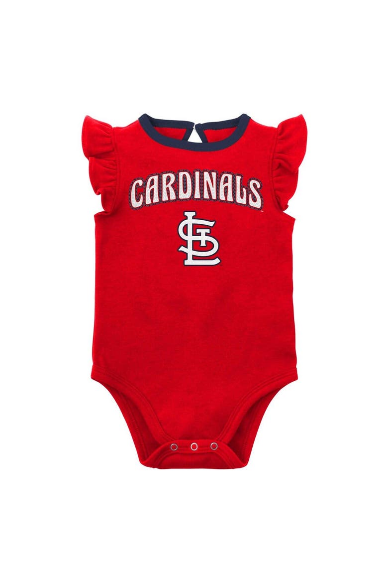 Girls Newborn & Infant Red/Heather Gray St. Louis Cardinals Little Fan Two-Pack Bodysuit Set, Alternate, color, Red