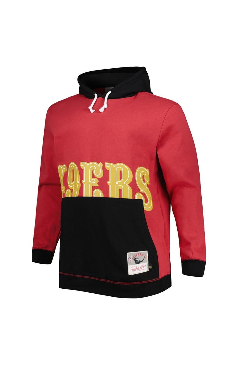 Mitchell & Ness Men's Mitchell & Ness Scarlet/Black San Francisco 49ers Big & Tall Big Face Pullover Hoodie, Alternate, color, 