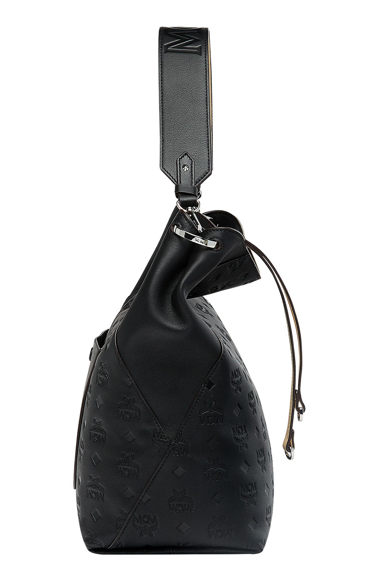 MCM Large Klara Monogram Leather Hobo, Alternate, color, 