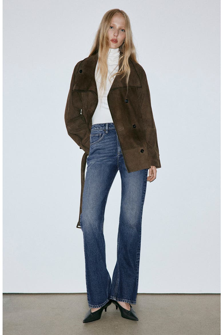 Mid Rise Flare Jeans, Alternate, color, DARK BLUE