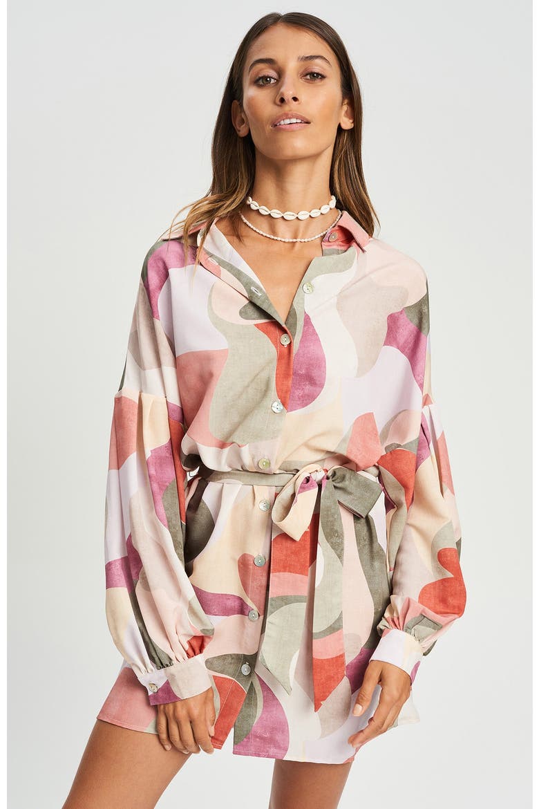 Bligh Shirt Dress, Alternate, color, Abstract Tonal