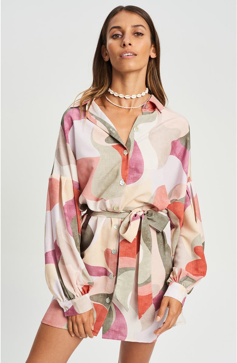 ST MRLO Bligh Shirt Dress, Alternate, color, Abstract Tonal