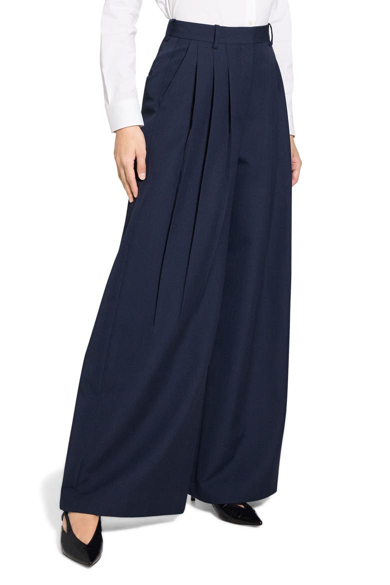 Wool Blend Wide Leg Pants, Alternate, color, NOCTURNE NAVY