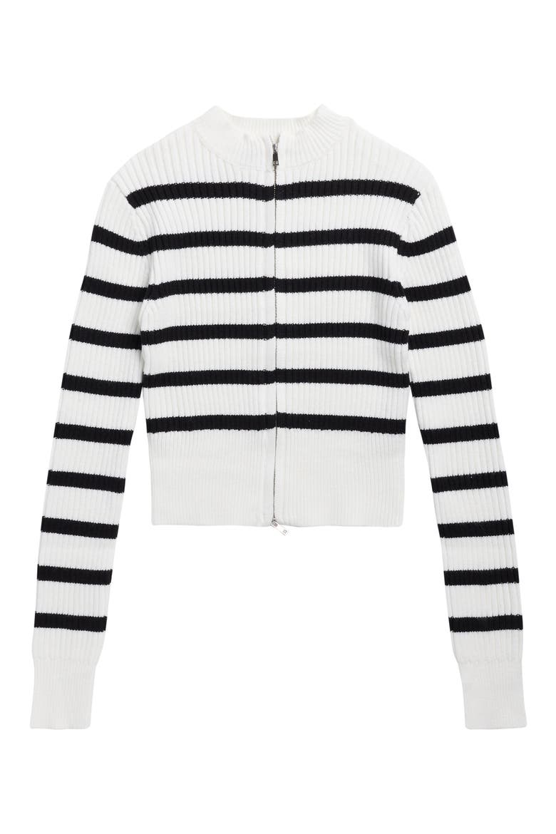 Kids' Stripe Zip Cardigan, Main, color, IVORY