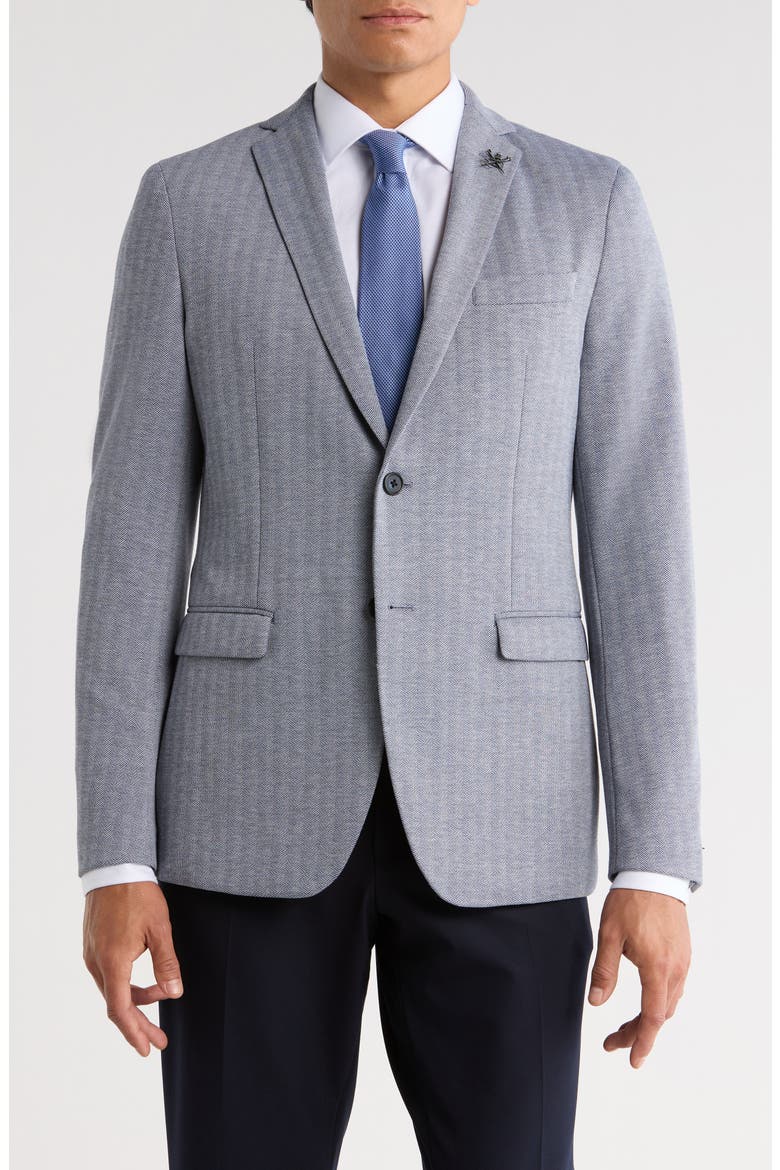 Chevron Sport Coat, Main, color, BLUE