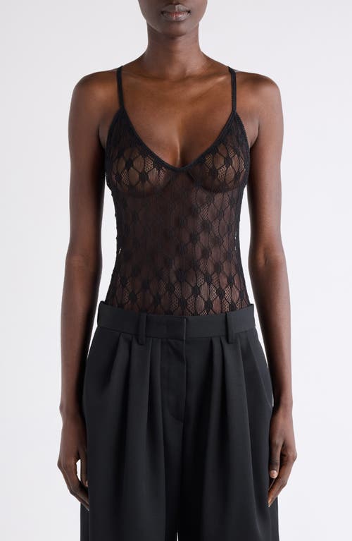 Isabel Marant Mildy Floral Lace Bodysuit In Black