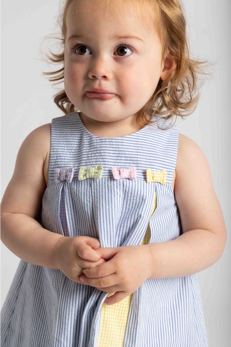 Multicolor Seersucker Dress & Bloomer, Alternate, color, Multi