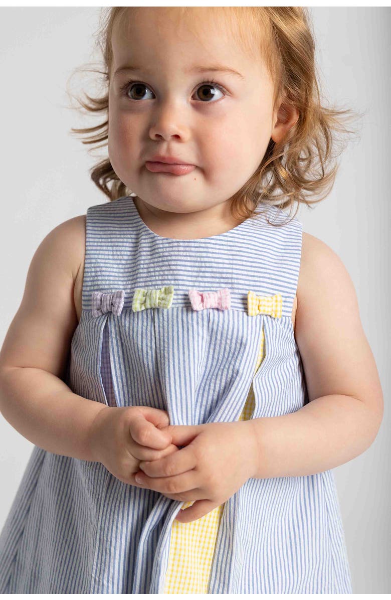 Florence Eiseman Multicolor Seersucker Dress & Bloomer, Alternate, color, Multi