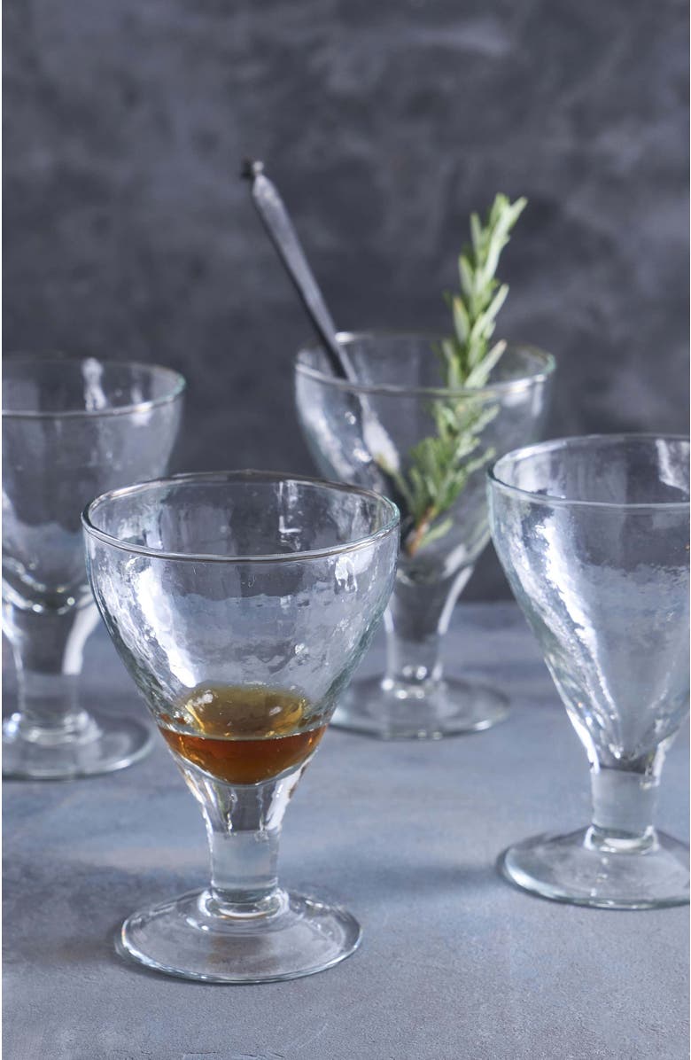 The Collective Home Pebbled Footed Goblets - Set of 4, Alternate, color, Clear