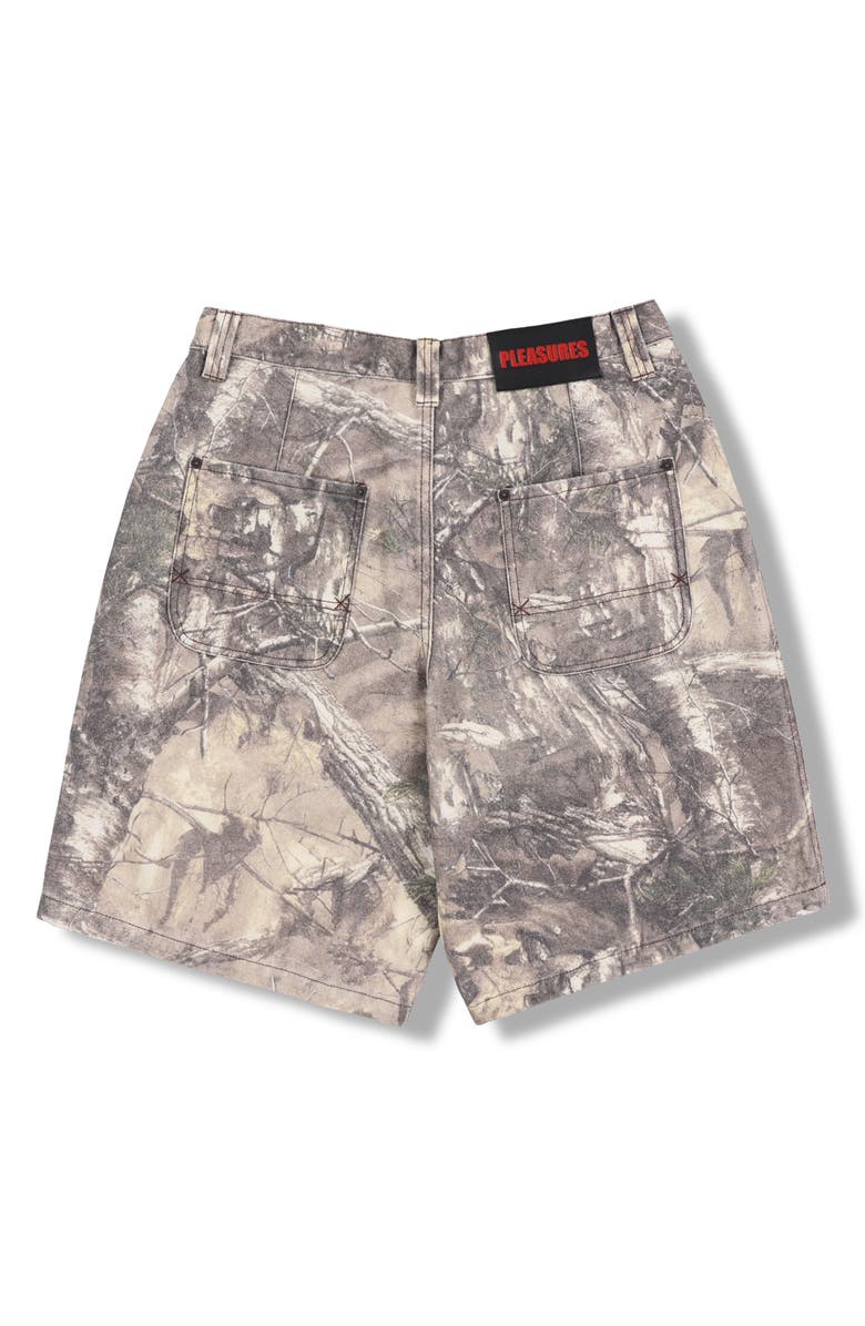 PLEASURES Hunt Canvas Shorts, Alternate, color, Sand Camo