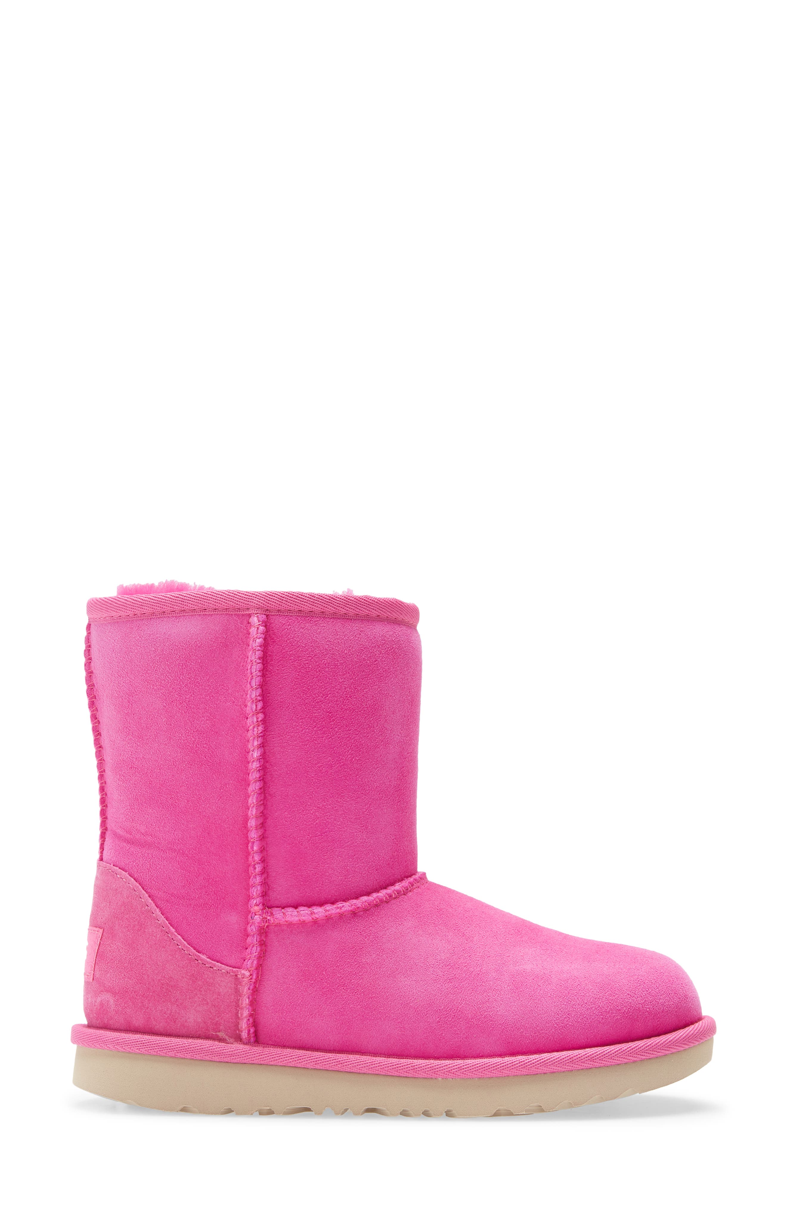 UGG<sup>®</sup> Kids' Classic Short II Water Resistant Genuine Shearling Boot, Alternate, color, Sachet Pink