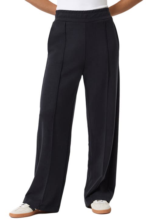 Pleated Straight Leg Pull-On Pants