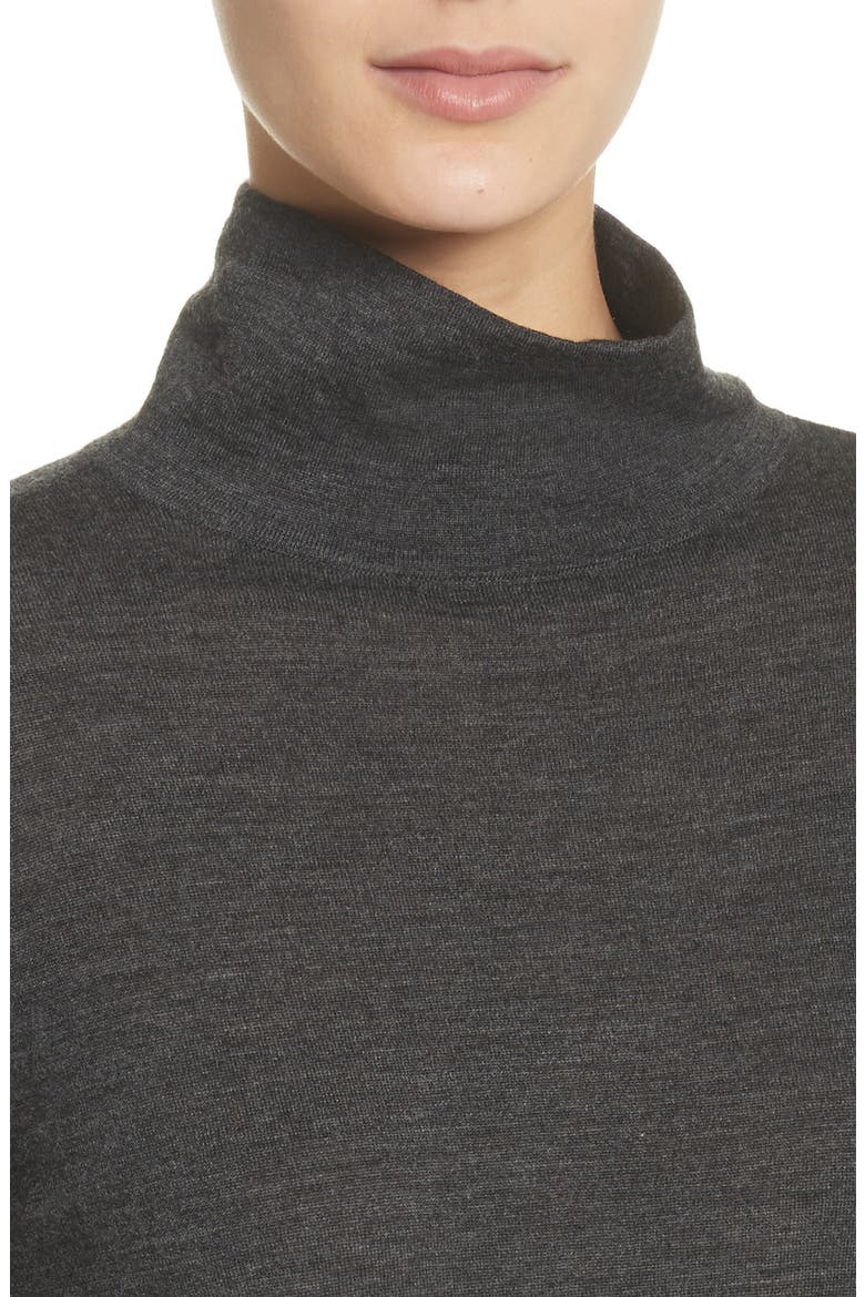 Merino Wool Modern Turtleneck Sweater, Alternate, color, SMOKE