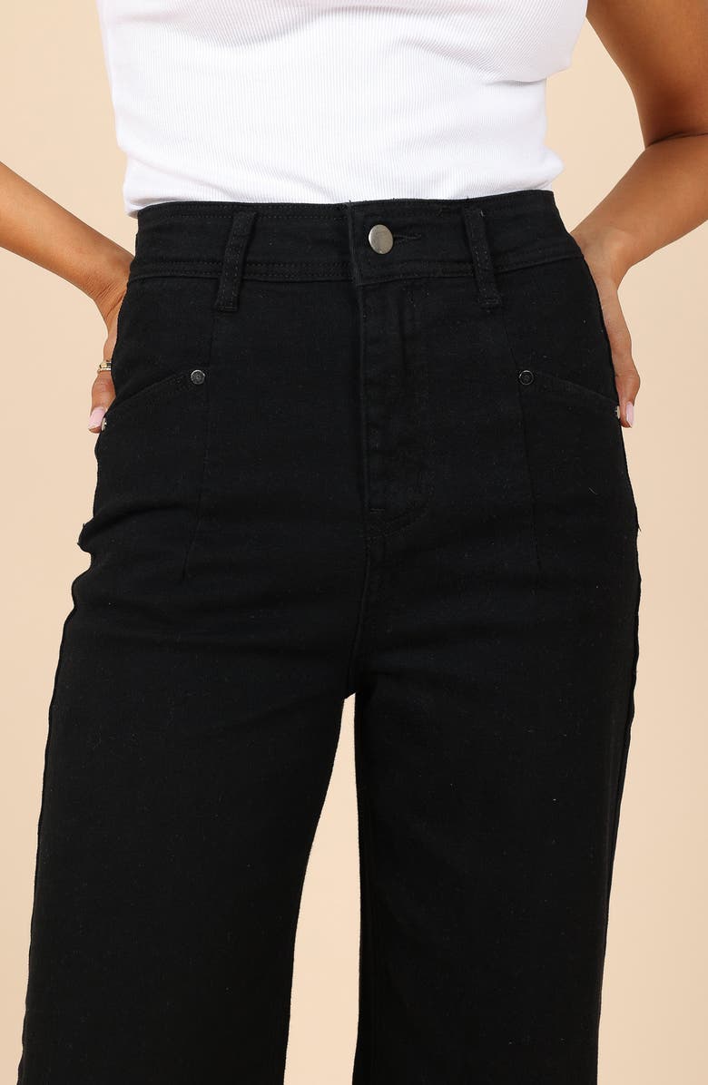 Petal & Pup Georgette High Waist Bootcut Pants, Alternate, color, Black