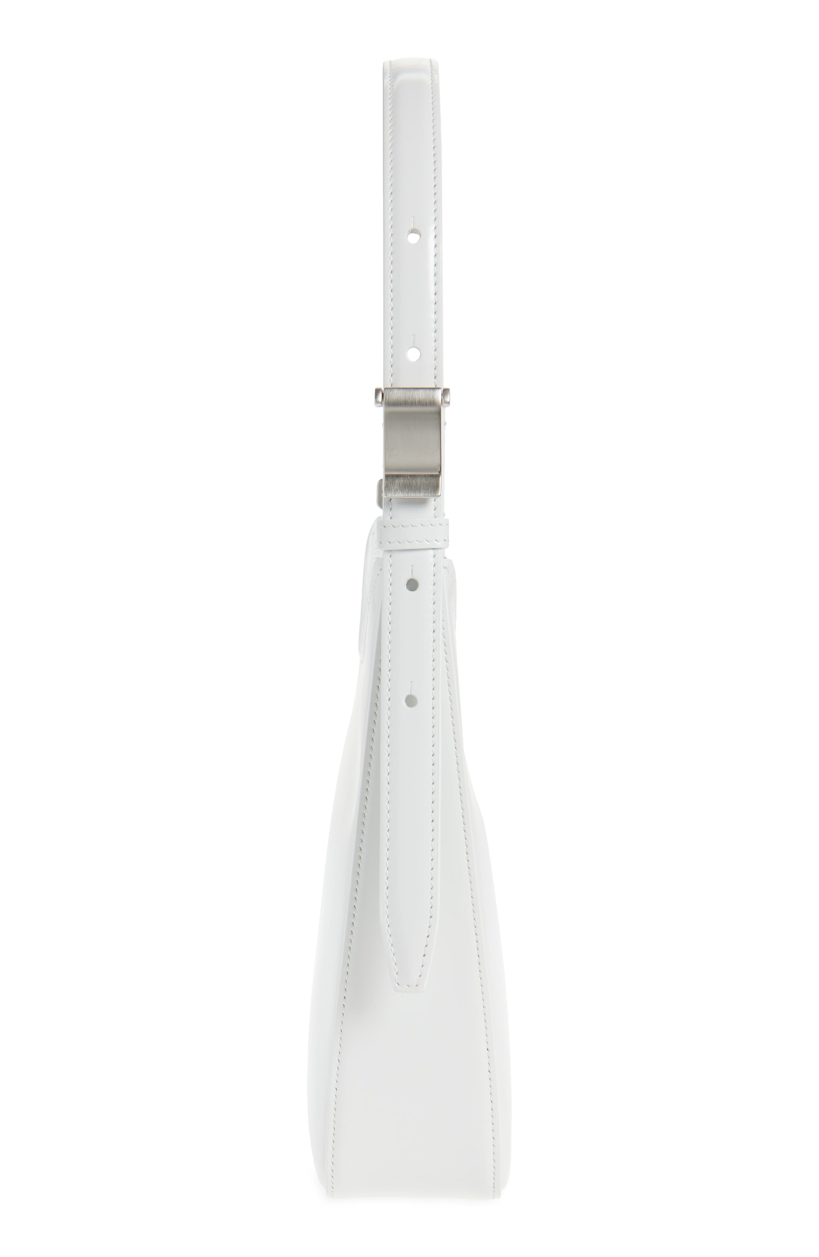 Proenza Schouler Slope Leather Shoulder Bag, Alternate, color, Optic White 104