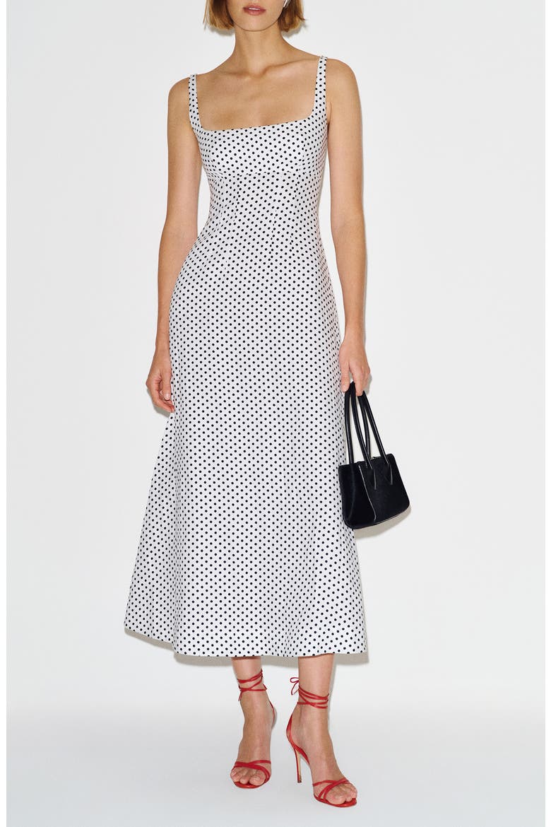 Sabine Polka Dot Linen Dress, Main, color, ECLIPSE DOT