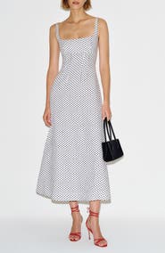 Reformation Sabine Polka Dot Linen Dress