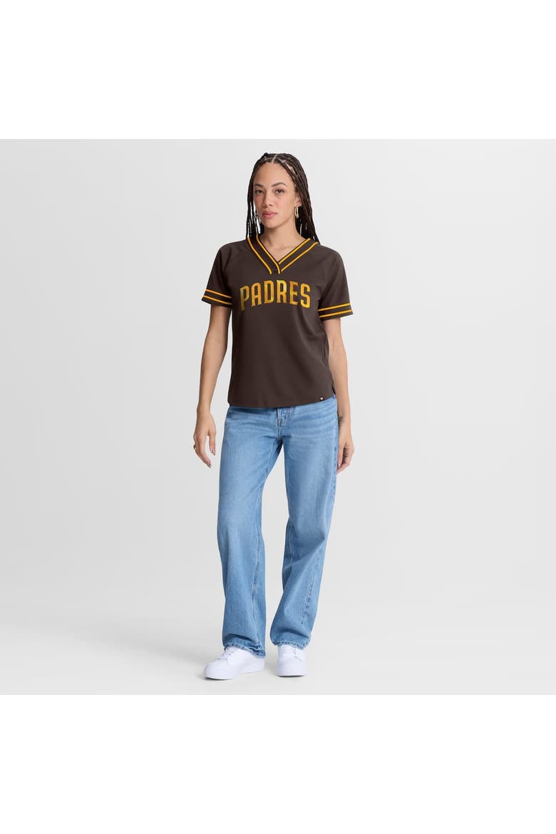Women's Fanatics Brown San Diego Padres Diva Race Ahead Raglan V-Neck T-Shirt, Alternate, color, Brown