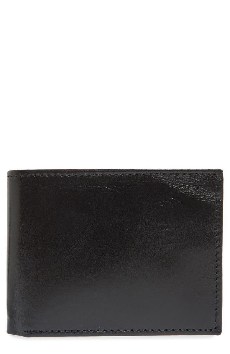 Johnston & Murphy Leather Flip Wallet, Main, color,