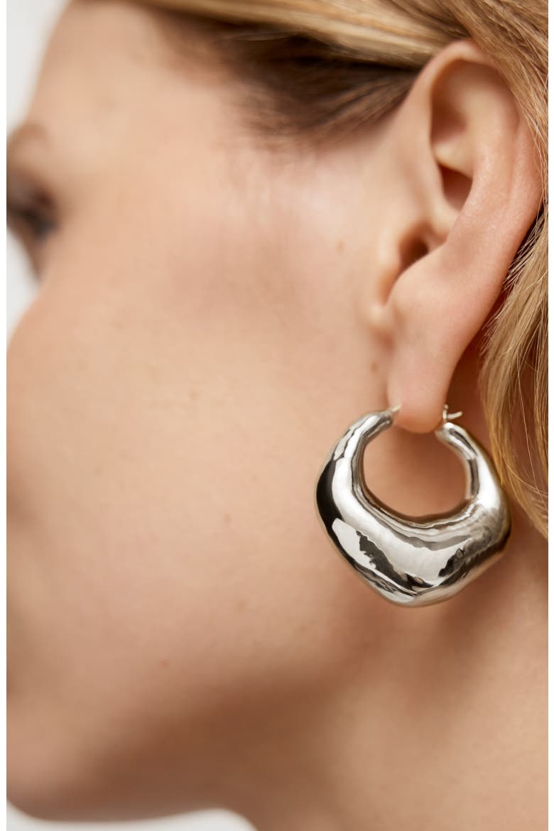 Deia Bold Large Hoop Earrings, Alternate, color, STERLING SILVER