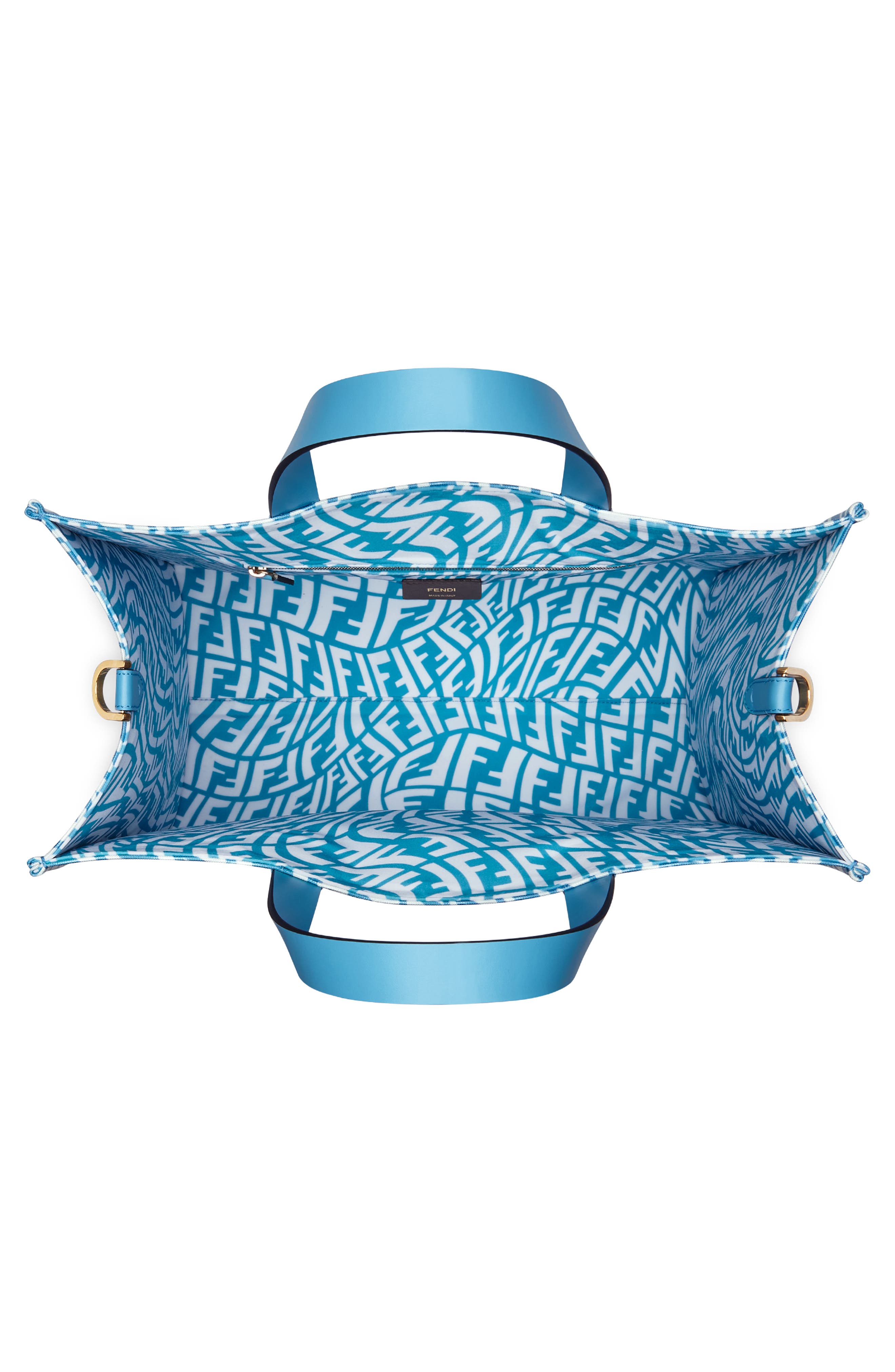 Fendi x Sarah Coleman Fish Eye Double-F Logo Print Canvas Tote, Alternate, color, 