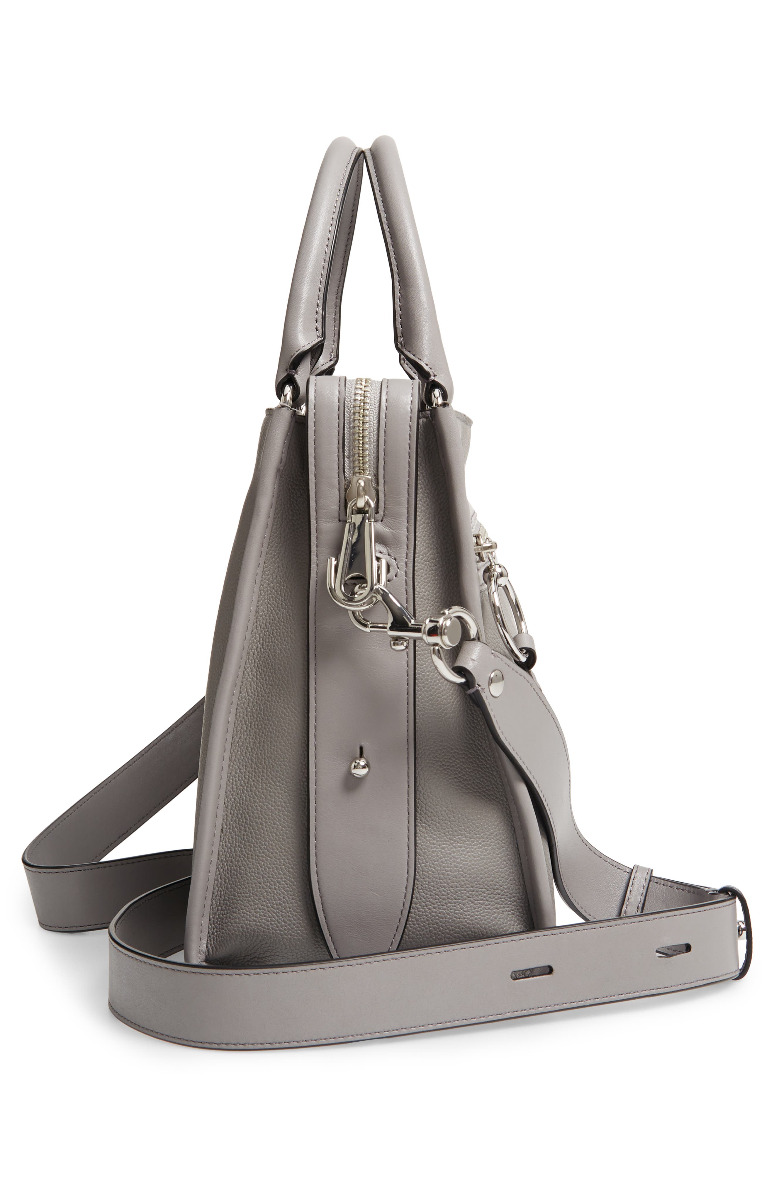 Rebecca Minkoff Bedford Zip Leather Satchel, Alternate, color, 