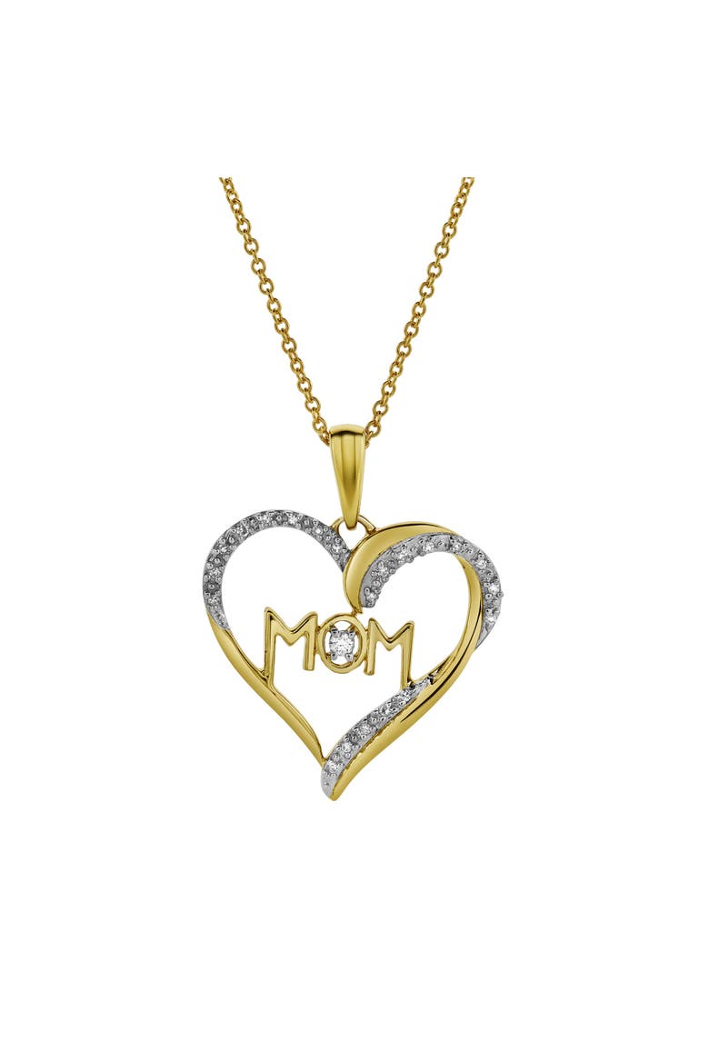 Infinity Heart Mom Diamond Pendant Necklace in 10K Yellow Gold, Main, color, 10K Yellow Gold