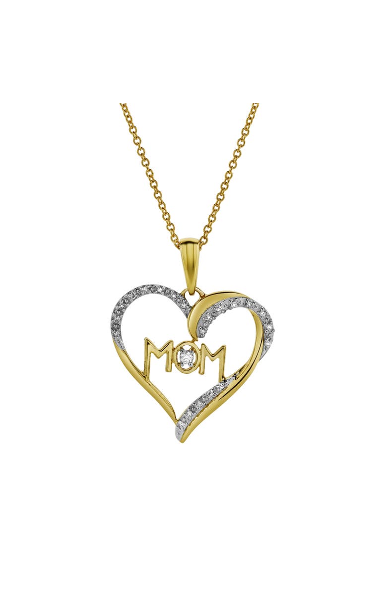 LuvMyJewelry Infinity Heart Mom Diamond Pendant Necklace in 10K Yellow Gold, Main, color, 10K Yellow Gold