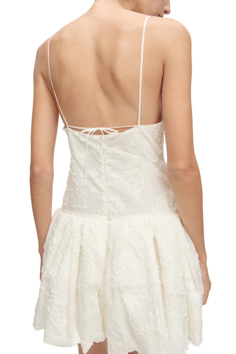 Embroidered Bubble Minidress, Alternate, color, WHITE
