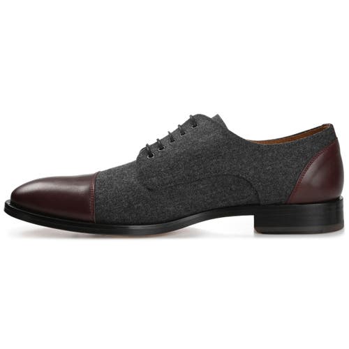 Taft Jack Oxford In Grey/oxblood