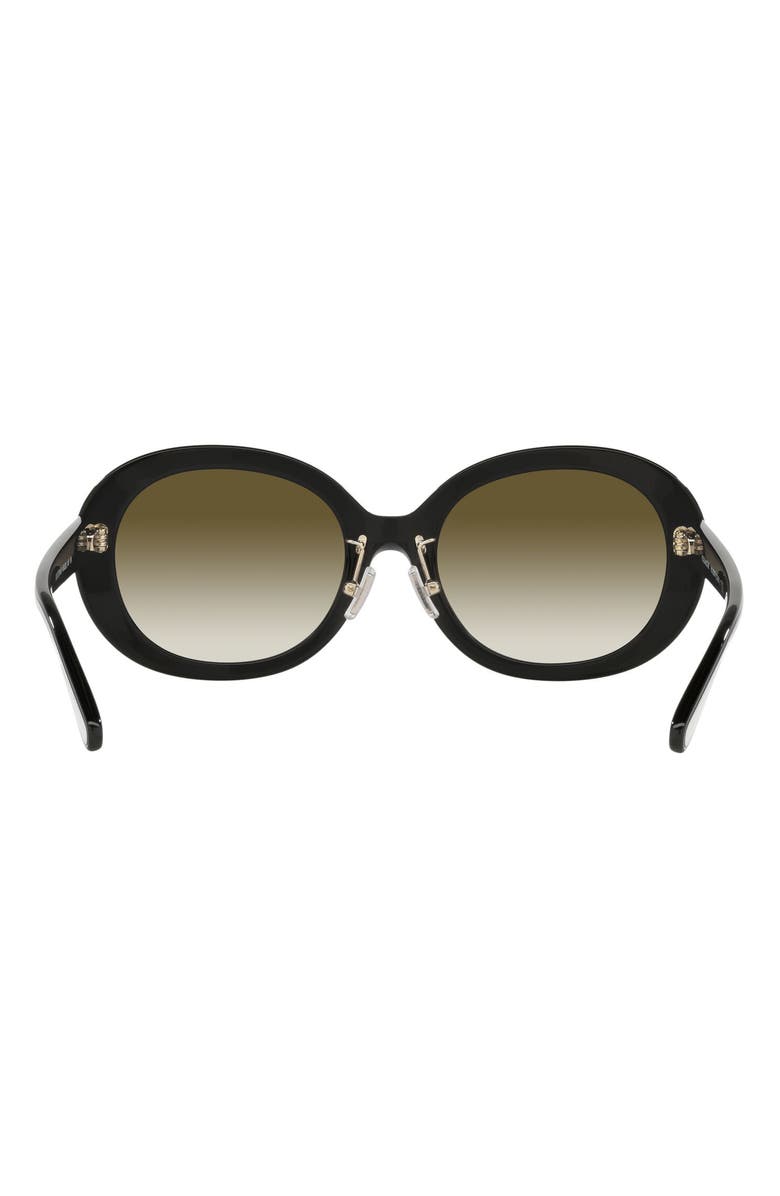 COACH 55mm Oval Sunglasses, Alternate, color, Black / Olive Gradient