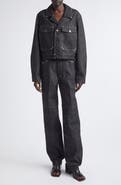 Lemaire Studded High Waist Straight Leg Jeans