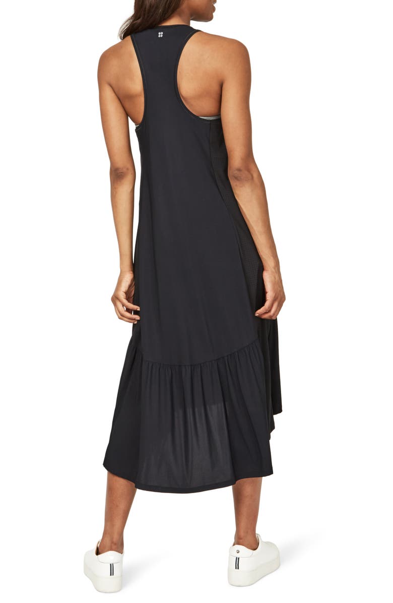 Sweaty Betty Ace Racerback Midi Dress, Alternate, color, Black
