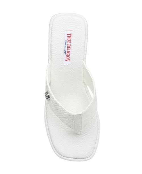 True Religion Latto Slip On Wedge Sandal In White