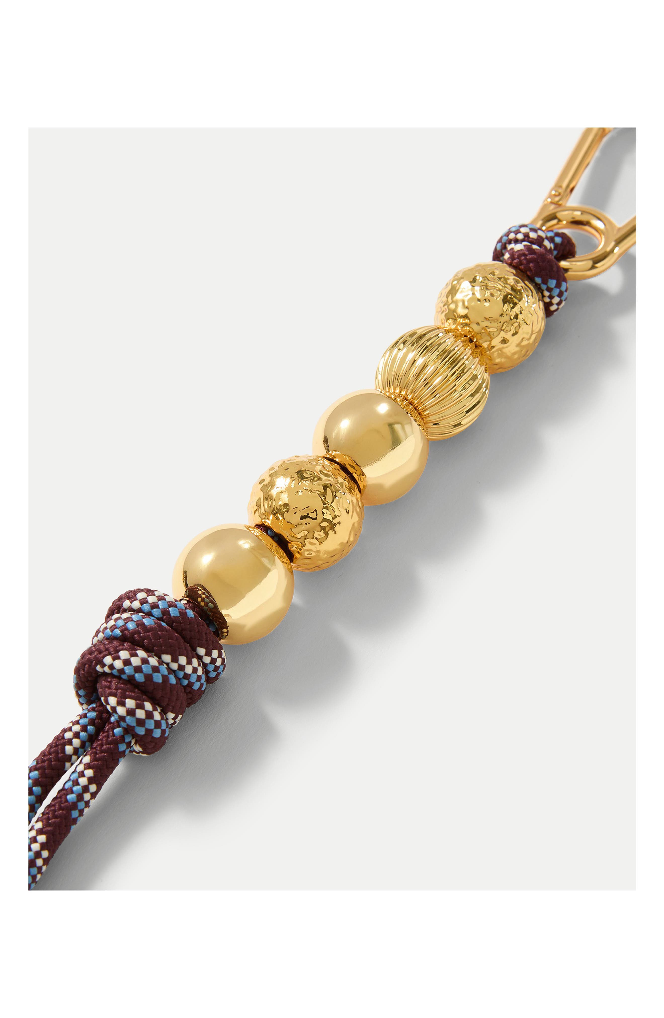 Veronica Beard Paracord Bead Bag Charm, Alternate, color, Raisin Multi