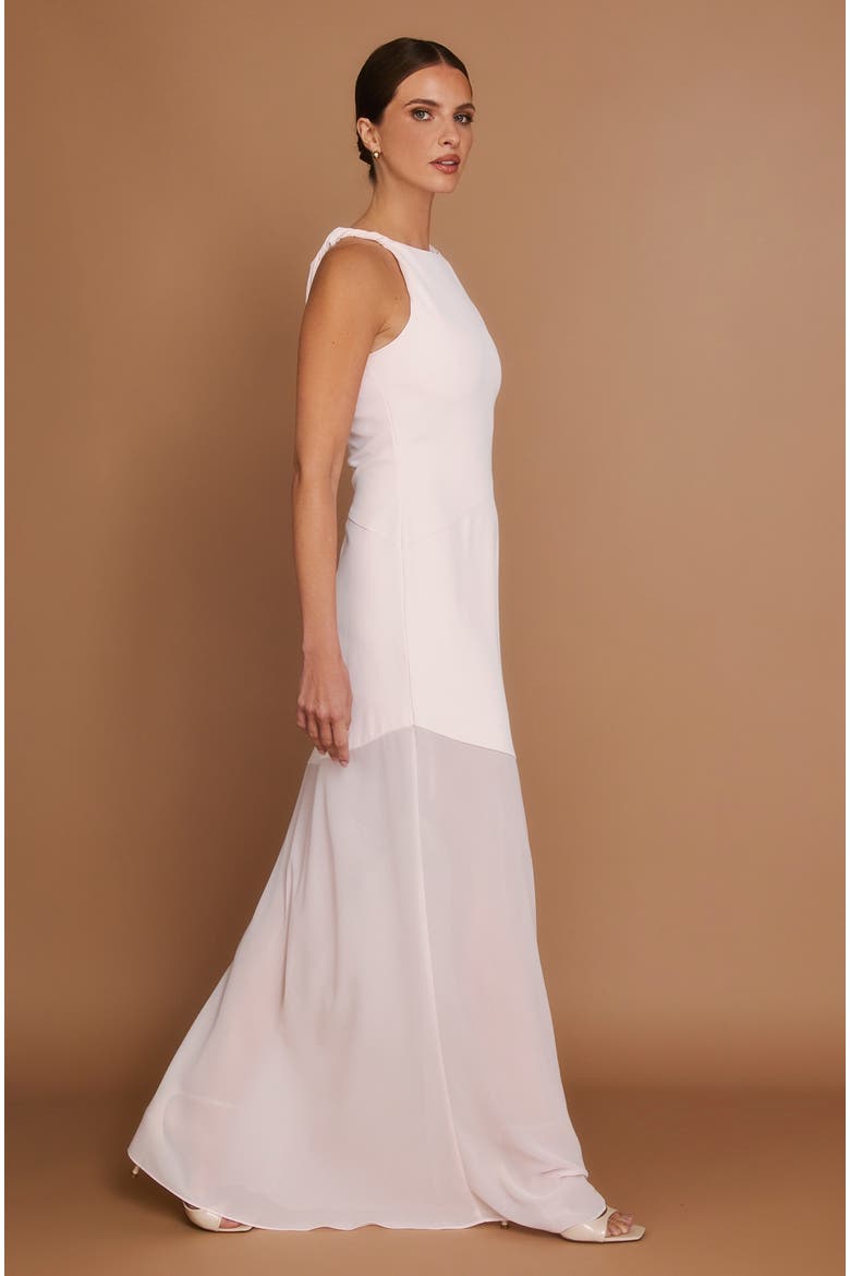 Twist Strap Sheer Hem Maxi Dress, Alternate, color, Pale Pink