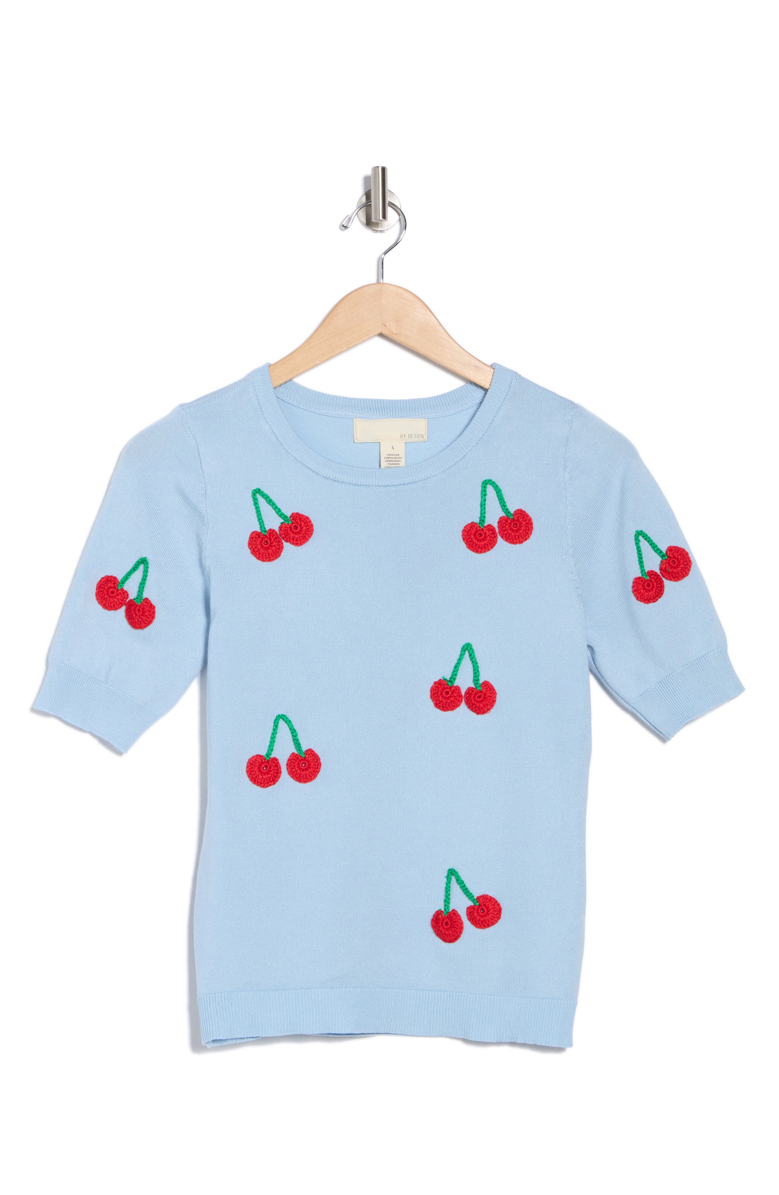 Freida Crochet Fruit Short Sleeve Sweater
