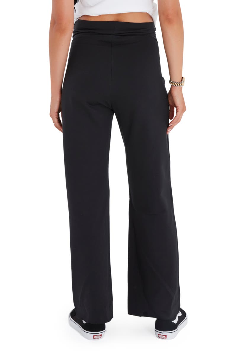Accouchée Foldover Waistband Stretch Cotton Maternity Pants, Alternate, color, 
