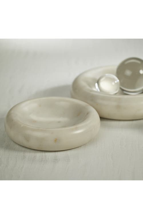 Zodax Monza Curved Round Marble Bowl In White