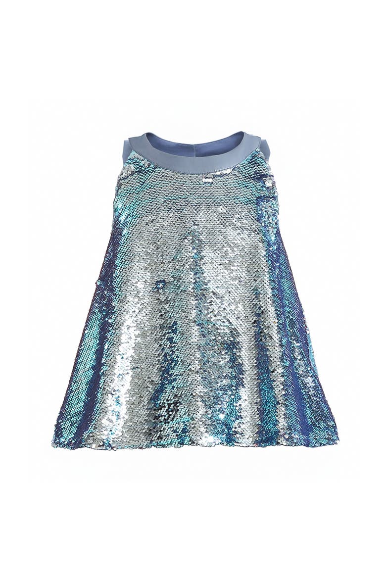 Sylvara Sequin Ruffle Skirt Set, Alternate, color, Blue