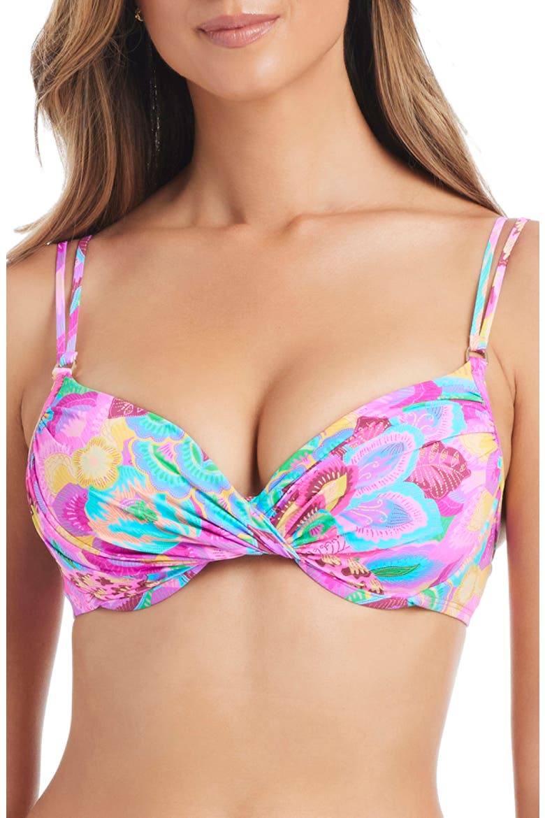 Underwire Bikini Top, Main, color, PINK MULTI