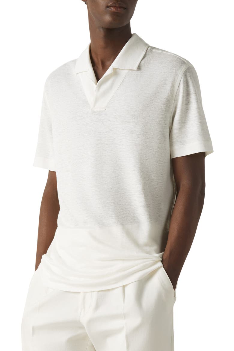 Lino Polo Shirt, Main, color, WHITE
