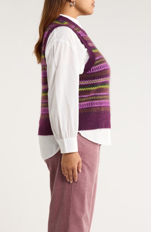 Seasalt Cornwall Annik Fair Isle Wool & Mohair Blend Sweater Vest In Multi