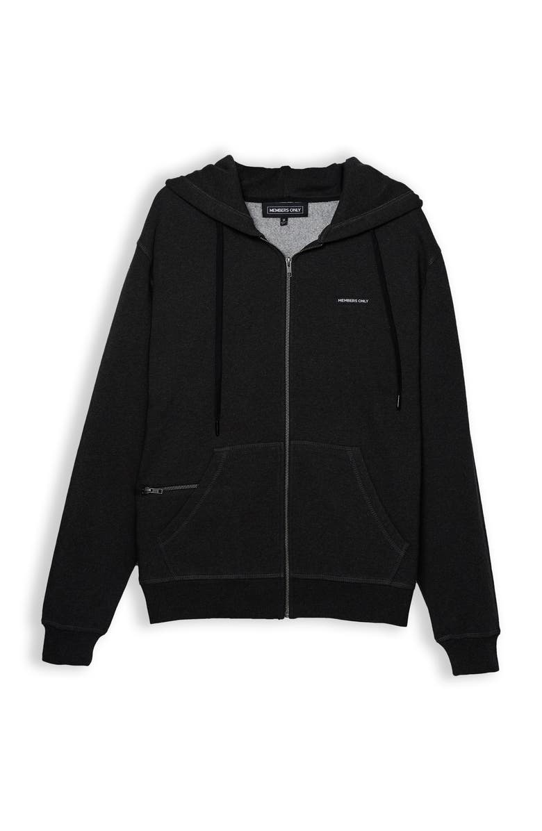 Members Only Brooklyn Zip-Up Hoodie, Alternate, color, Charcoal