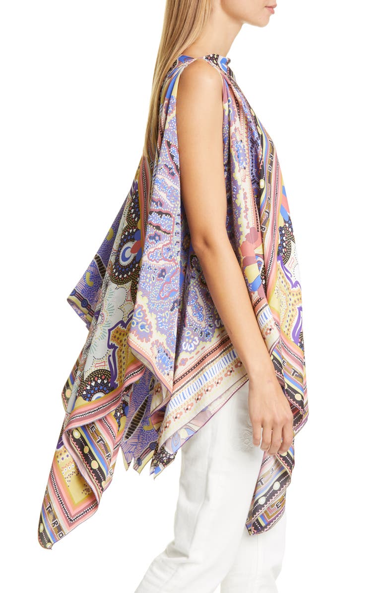 Etro Geo Print Cover-Up Poncho, Alternate, color, 