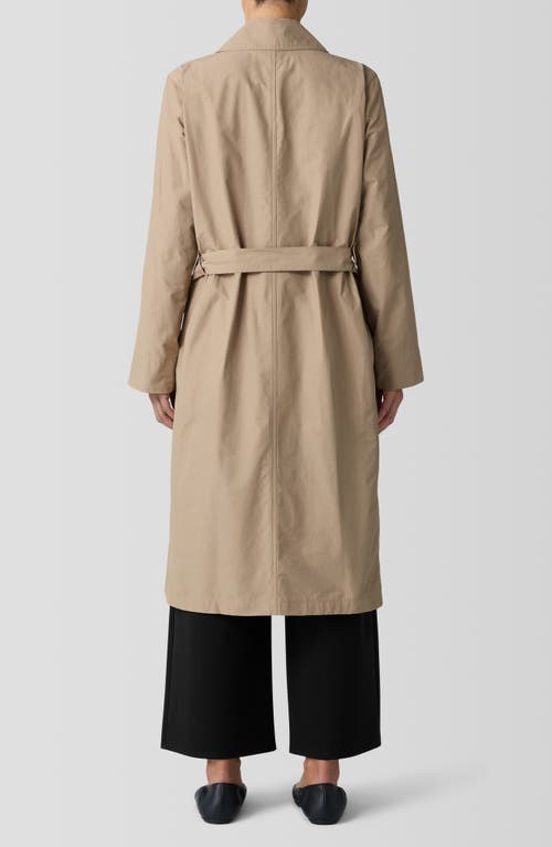 Eileen Fisher Lightweight Belted Trench Coat In Biscuit