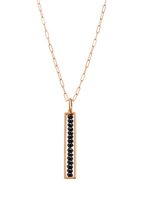 Leila Black Diamond Bar Pendant Necklace