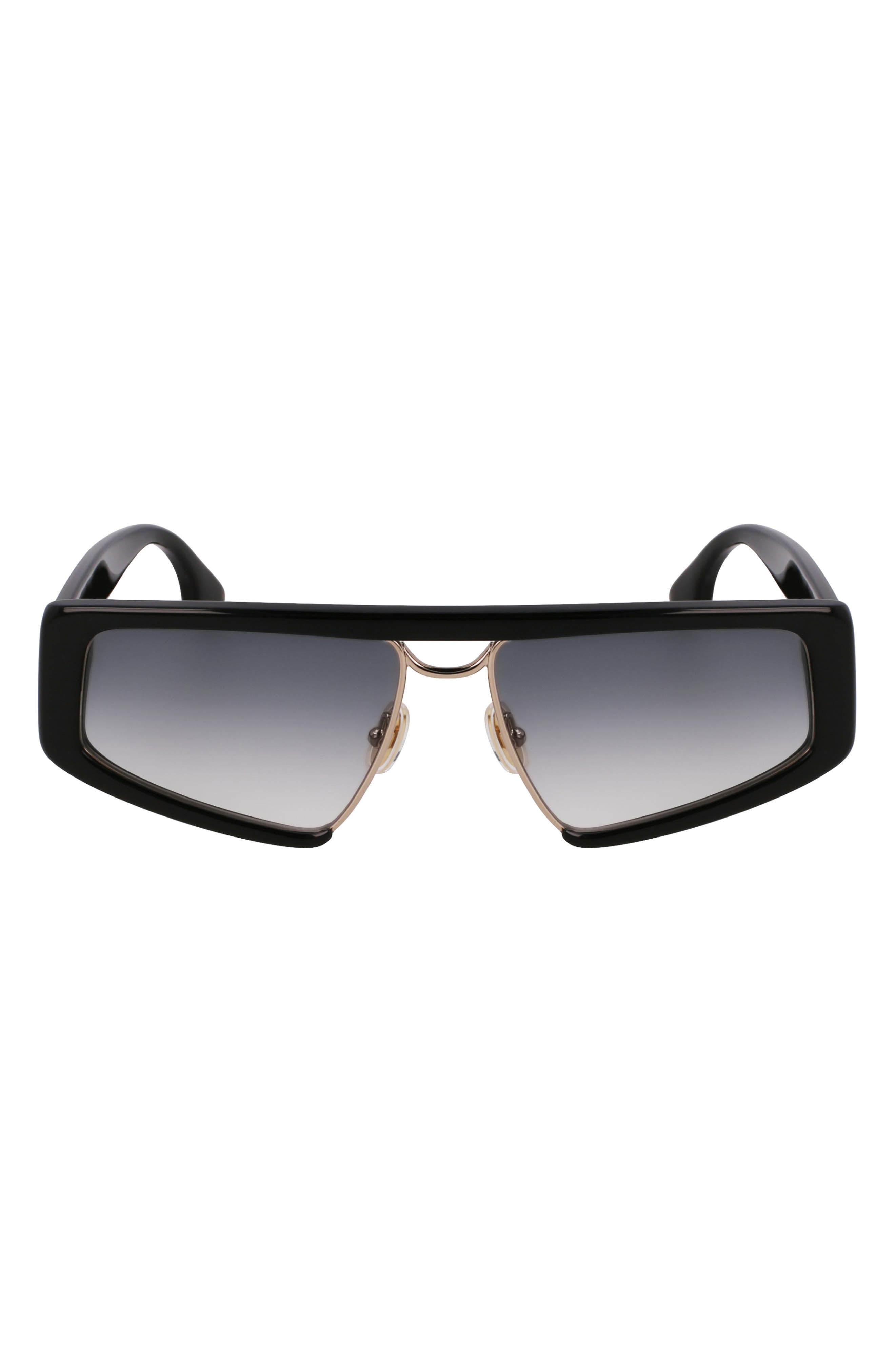 Victoria Beckham Classic Logo 57mm Gradient Modified Rectangular Sunglasses