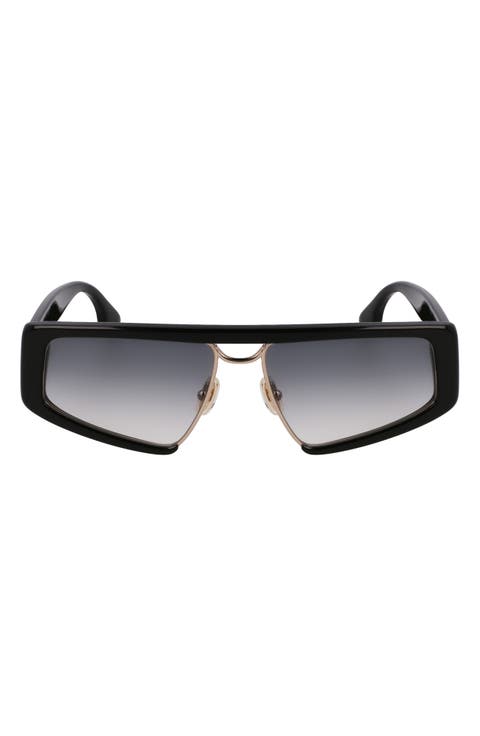Classic Logo 57mm Gradient Modified Rectangular Sunglasses