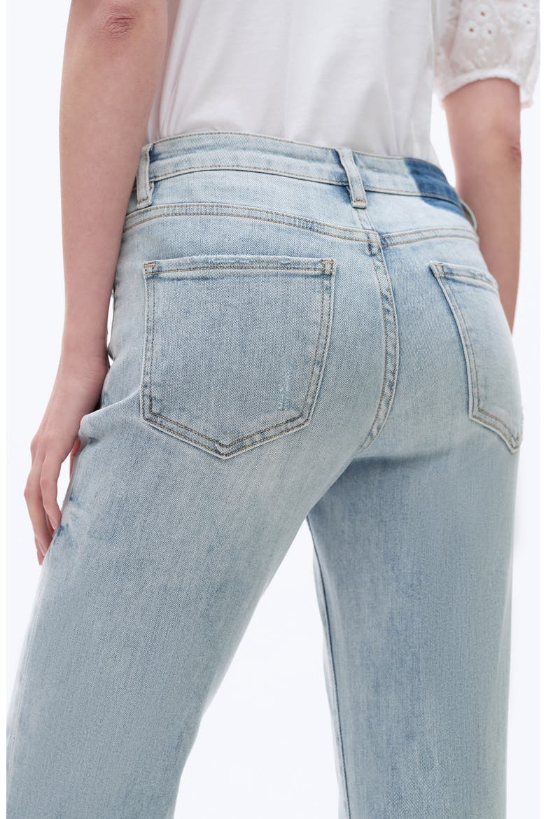 Flora Deep Cuff Straight Jeans, Alternate, color, LIGHT BLUE